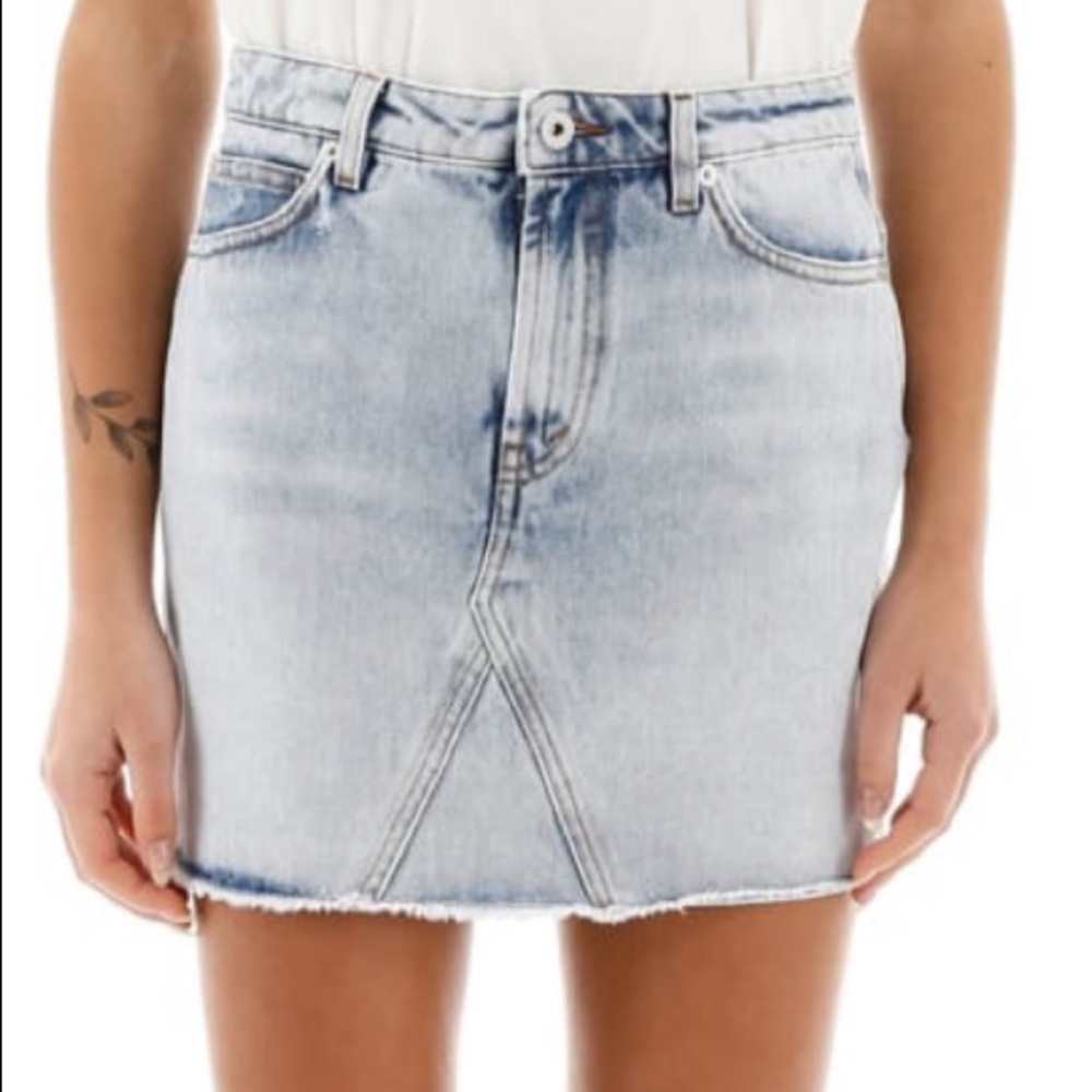 Heron Preston Jean Light Wash Skirt